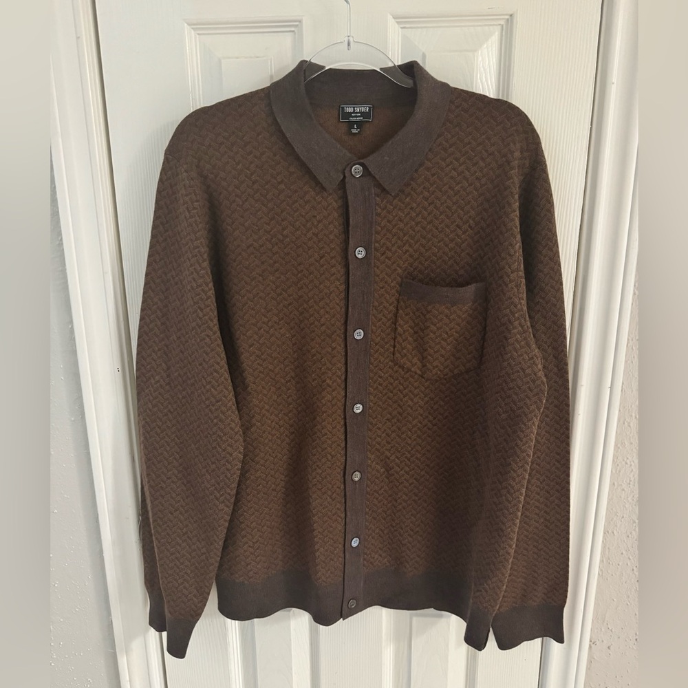 Todd Snyder Brown Knit Cardigan Sweater